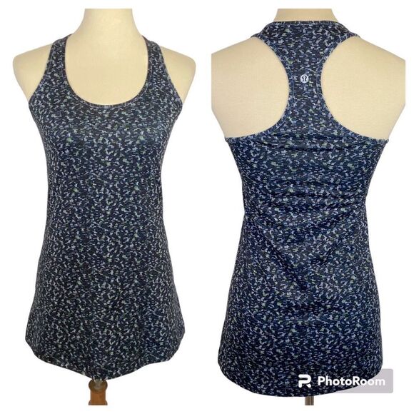 LULULEMON COOL RACER TAND TOP DIGIE PIXIE CASPIAN BLUE BLACK - Picture 1 of 10